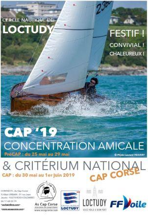 affiche de la régate du critérium national cap corse 2019 ayant lieu au CN Loctudy